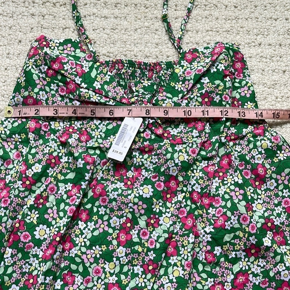 La Vie en Rose Aqua NWT Sleeveless Floral Babydoll Dress Size Small NEW - Picture 9 of 12